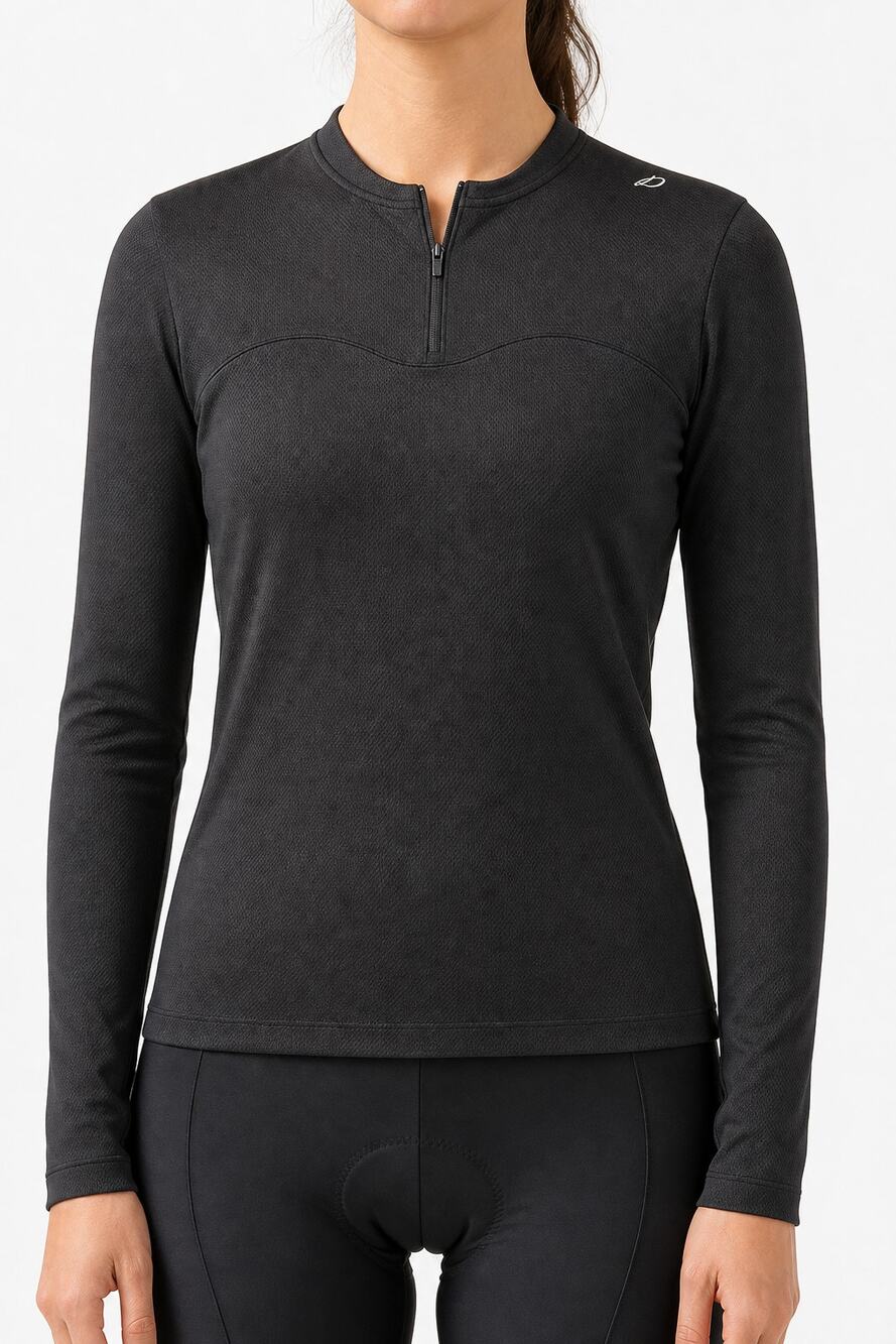 Przewalski Women Cycling Jersey Long Sleeve Black Size S Performance Shirt